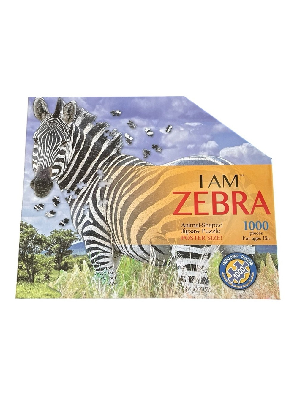 Madd Capp “I AM ZEBRA” Animal-Shaped 1000 Piece Jigsaw Puzzle Poster Size